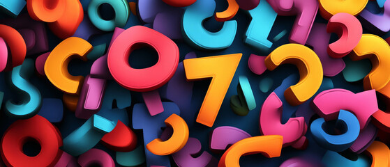 Colorful bubble letters create a playful arrangement of shapes and designs for vibrant creativity