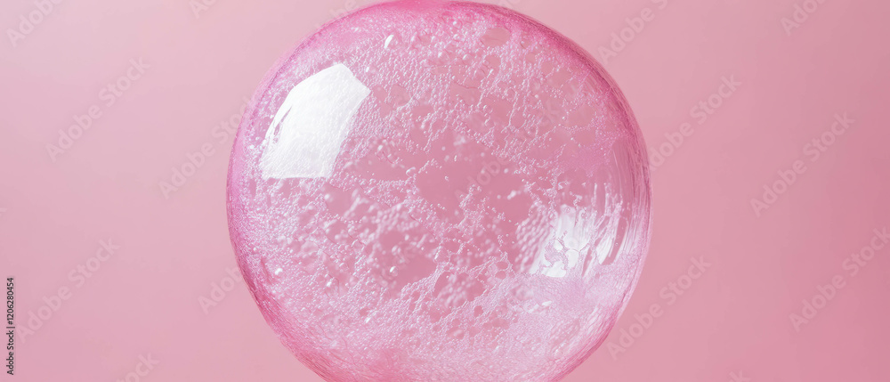 Poster bubblegum expands into a large bubble with thin walls, showcasing its unique texture and shine