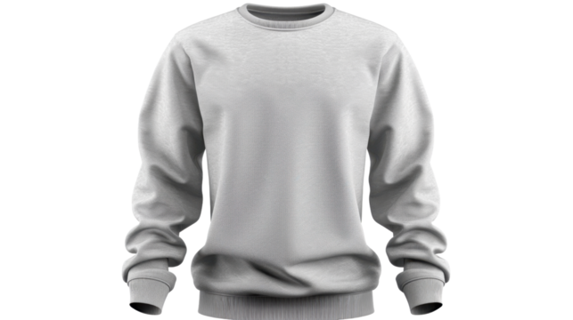 Gray sweater on transparent background 