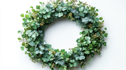 Wreath adorned with green leaves and golden ornaments for festive celebration