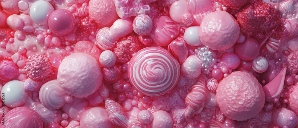Poster exploring the diverse textures and chewiness of bubblegum varieties in vivid detail