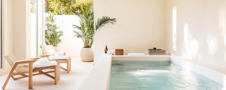 A serene spa offering hydrotherapy as part of a wellness program