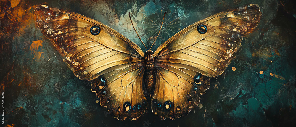 Poster vibrant patterns and delicate wings of butterflies showcasing intricate textures