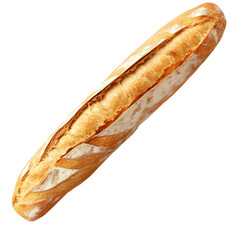 baked baguette isolated on transparent background