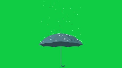 A glowing umbrella on a green screen, representing protection, shelter, and safety. Ideal for futuristic, artistic, and creative projects requiring sleek, vibrant, and interactive visual themes.