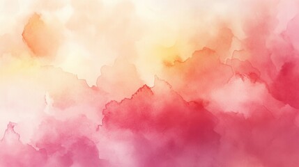 Fototapeta premium Soft Abstract Watercolor Background in Shades of Pink and Yellow