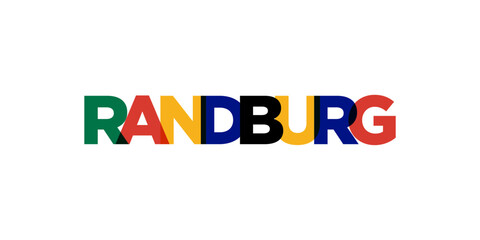 Randburg in the South Africa emblem. The design features a geometric style, vector illustration with bold typography in a modern font. The graphic slogan lettering.