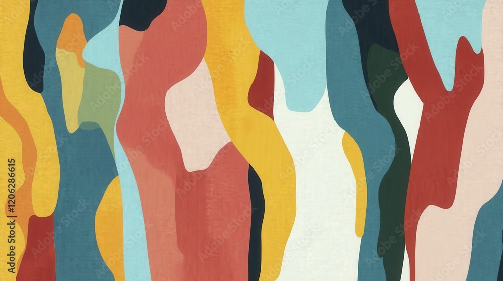 Aufkleber abstract colorful pattern with flowing shapes, ideal for backgrounds or creative projects