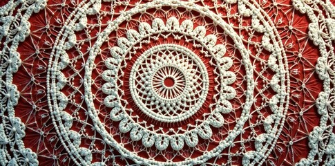 Fototapeta premium Intricate circular lace pattern, vintage style , illustration, retro