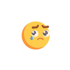Sad emoji icon flat vector design