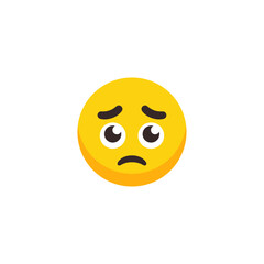 Sad emoji icon flat vector design