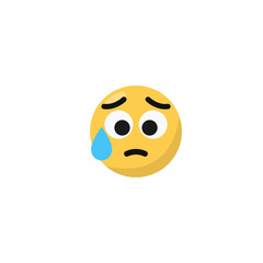 Sad emoji icon flat vector design