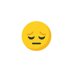 Sad emoji icon flat vector design