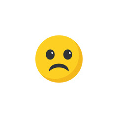Sad emoji icon flat vector design