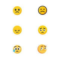 Sad emoji icon flat vector design