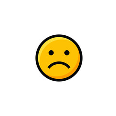 Fototapeta premium Sad emoji icon flat vector design