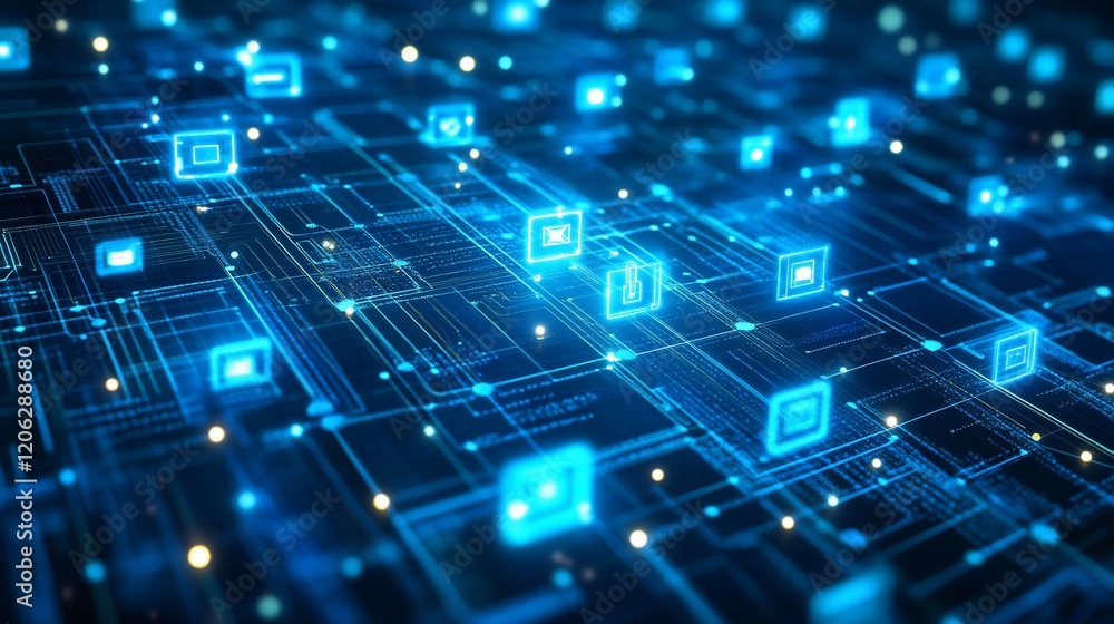 Poster abstract digital network: global data flow and connectivity