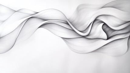 Obraz premium Abstract black and white flowing lines create dynamic, fluid motion