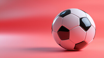 Obraz premium Classic soccer ball on empty vivid pink background