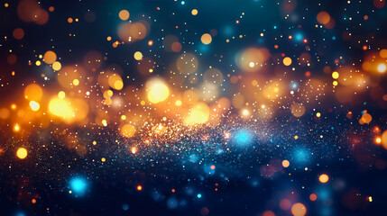 Fototapeta premium Sparkling dust and light moving across a nighttime background, with glittering effects of magical dust. A banner with a sparkling background in the night.