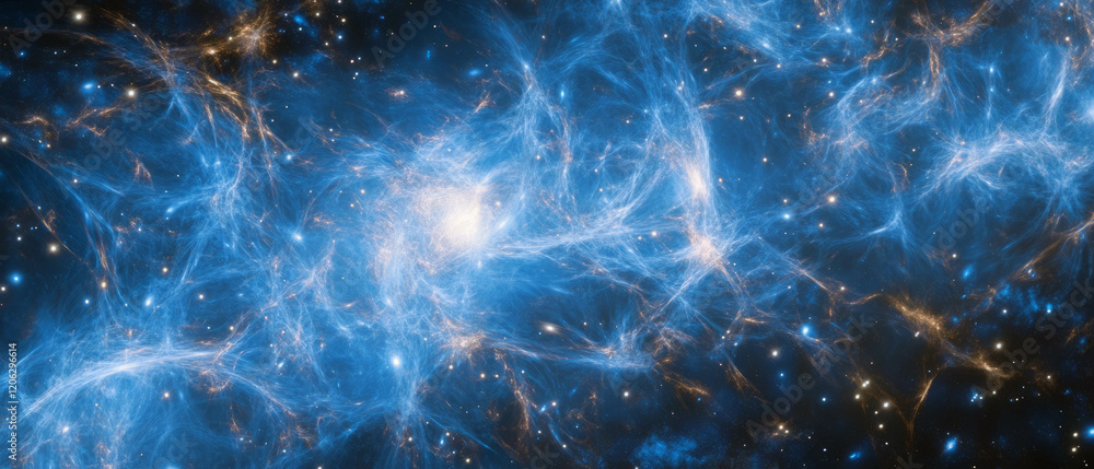 Poster understanding the texture of dark matter clouds and gravitational effects in space