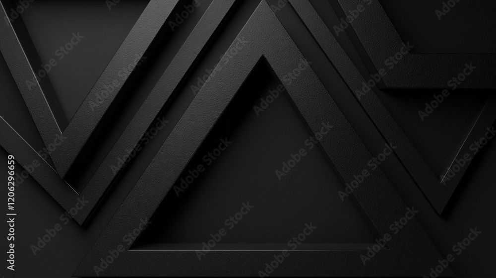 Poster Abstract black triangle pattern background.