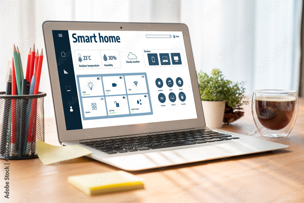 Poster smart home technology, centric remote control system with digital dashboard for air conditioning, sa