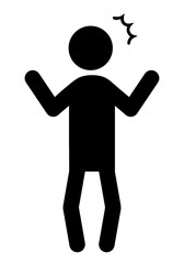 驚くポーズをするピクトグラム