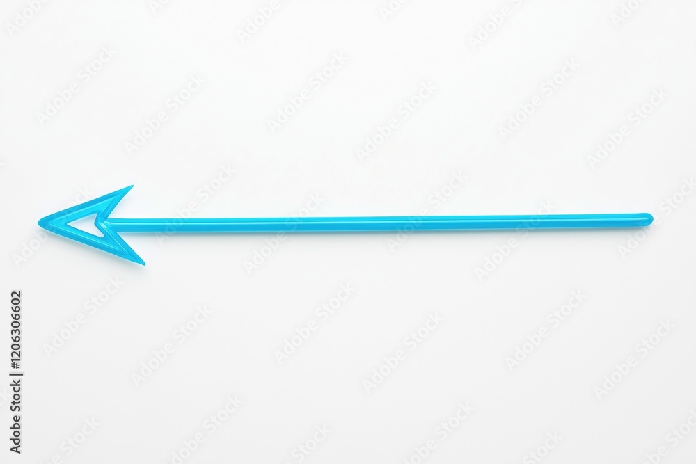 Poster a blue arrow pointer on a white background, symbolizing direction and guidance.