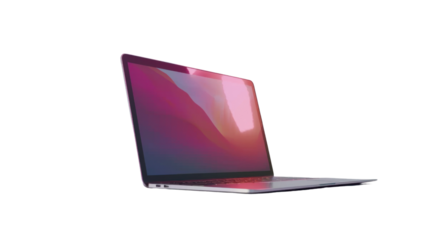 Laptop on transparent background