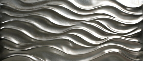 Embossed aluminum with raised wavy texture highlighting craftsmanship and industrial design