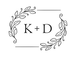 Wedding monogram logo uniquely designed