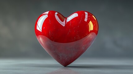 3D heart isolated on transparent background
