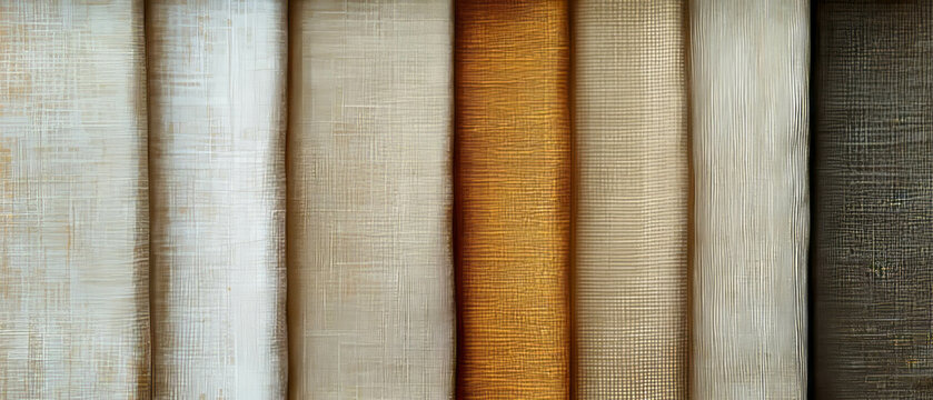 Soft Eri silk textures in various neutral shades displayed side by side