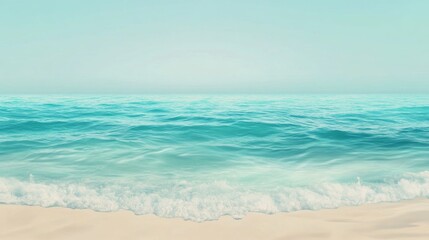 Fototapeta premium A serene ocean breeze gradient background.featuring soft blues and greens with gentle waves.emphasizing calm and relaxation.Ideal for beach resorts, travel promotions, and tranquil designs
