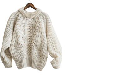 Knitted sweater on transparent background