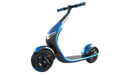 Kid Electric scooter on transparent background
