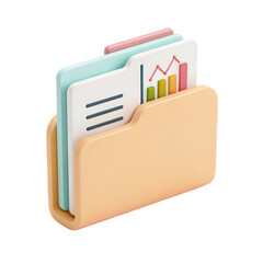 business file 3D cute icon illustration