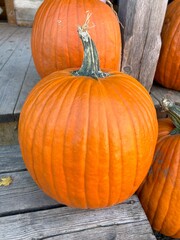 Pumpkins on a porch