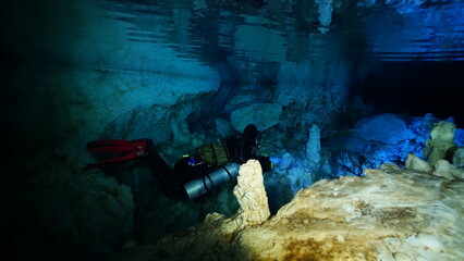 Scuba diving in caves in DR