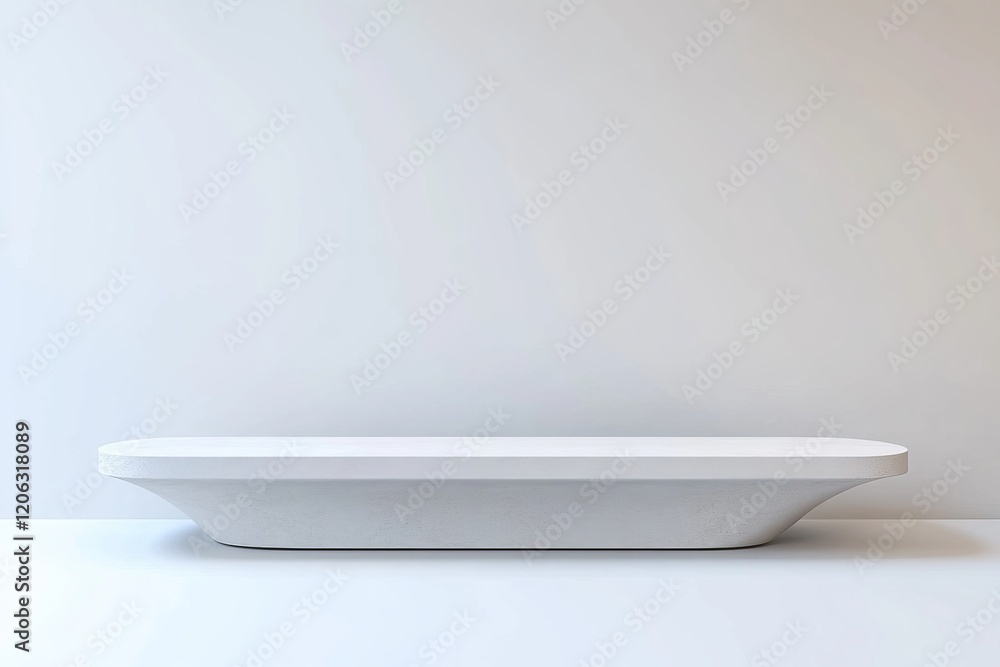 Poster modern minimalist white concrete display platform product showcase stand empty shelf simple clean de