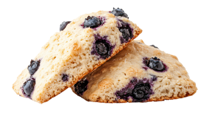 baked blueberry scone isolated on transparent background