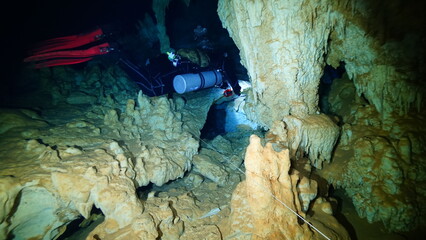 Cave diving in Dominican Republic