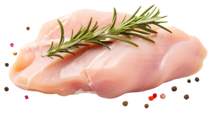 Raw Chicken Breast with Rosemary and Spices Gourmet Food Photography for Restaurant Menus Cookbooks and Culinary Websites