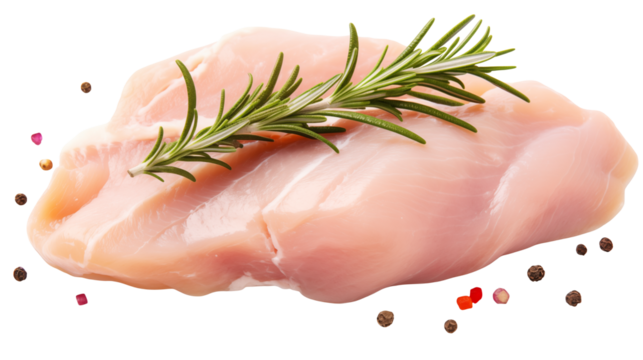 Raw Chicken Breast with Rosemary and Spices Gourmet Food Photography for Restaurant Menus Cookbooks and Culinary Websites