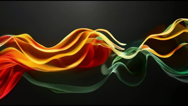 Black History Month, Juneteenth day background. Creative modern wavy lines in red, yellow, green, black colors on white background.