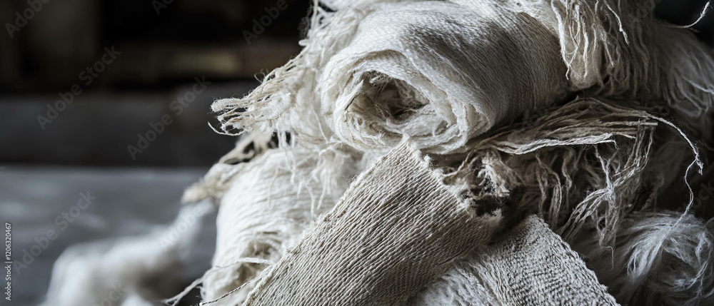Aufkleber frayed ribbons and loose threads create a rustic and textured visual appeal