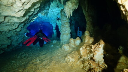 Cave diving in Dominican Republic