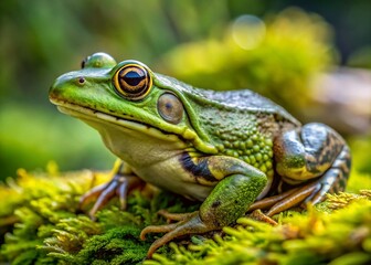 Obraz premium Northern Green Frog in Plaisance National Park, Quebec - Amphibian Wildlife Photography