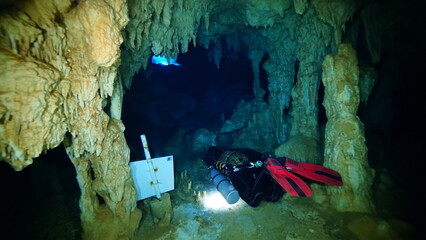 Cave diving in Dominican Republic